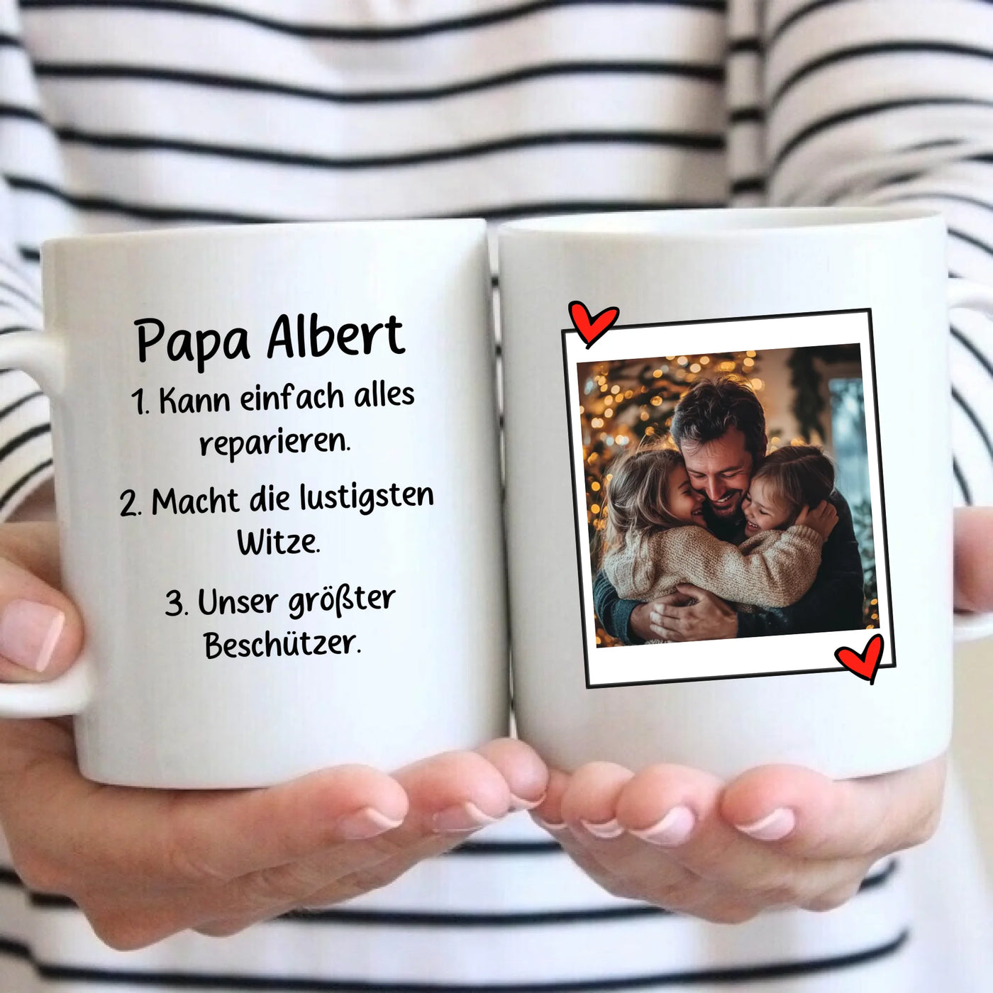 Papa, 3 Gründe - Tasse mit Foto